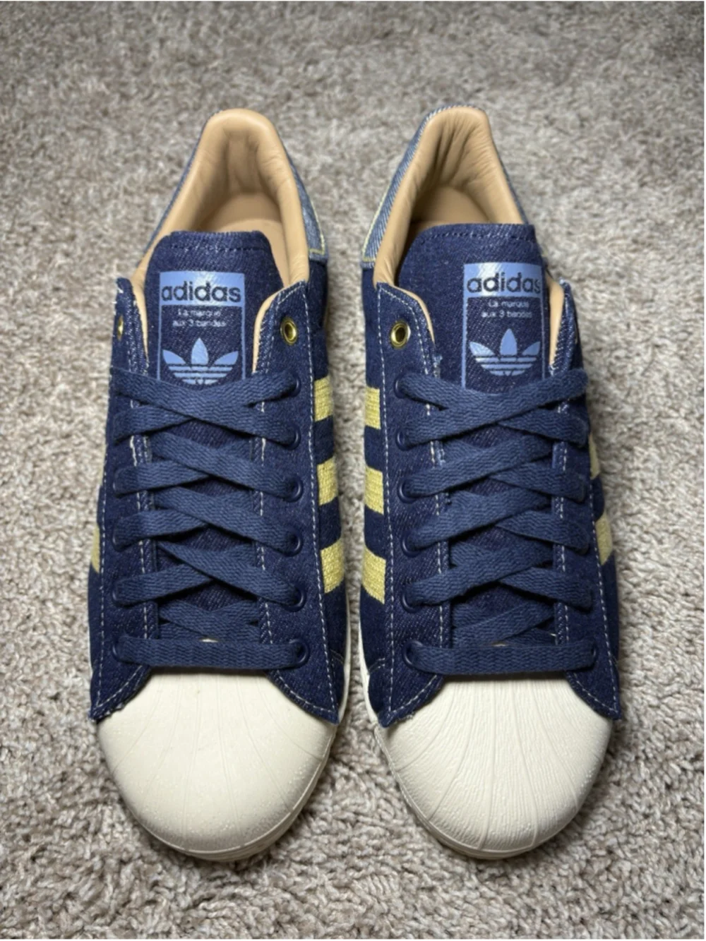 Adidas Originals Superstar 82 Men's Size 9 Denim Cream White Shoes JH5577 NEW